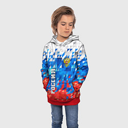 Толстовка-худи детская RUSSIA SPORT, цвет: 3D-красный — фото 2