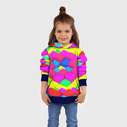 Толстовка-худи детская ЦВЕТНЫЕ КУБИКИ, цвет: 3D-синий — фото 2