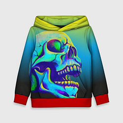 Толстовка-худи детская Neon skull, цвет: 3D-красный