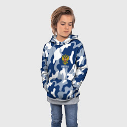 Толстовка-худи детская RUSSIA РОССИЯ, цвет: 3D-меланж — фото 2