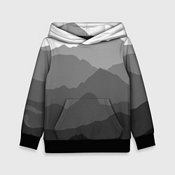 Толстовка-худи детская Горы, цвет: 3D-черный