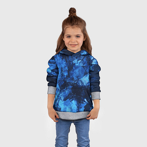 Детская толстовка Blue Abstraction / 3D-Меланж – фото 4