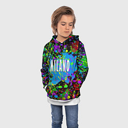 Толстовка-худи детская Milano - abstraction - Italy, цвет: 3D-белый — фото 2
