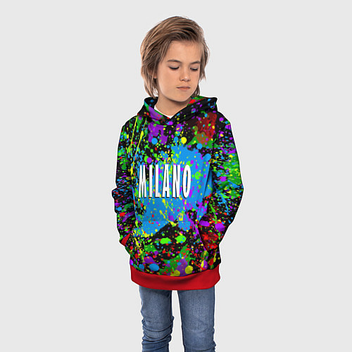 Детская толстовка Milano - abstraction - Italy / 3D-Красный – фото 3