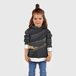 Толстовка-худи детская Black gold, цвет: 3D-белый — фото 2