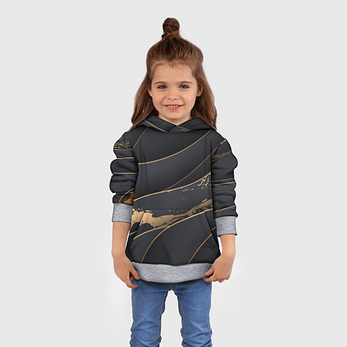 Детская толстовка Black gold / 3D-Меланж – фото 4