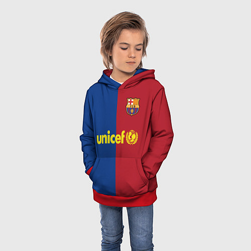 Детская толстовка Форма Barcelona Messi / 3D-Красный – фото 3