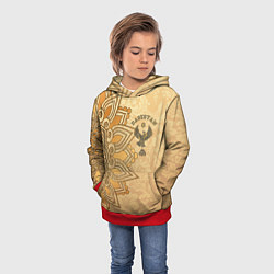Толстовка-худи детская Дагестан в золоте, цвет: 3D-красный — фото 2