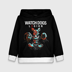 Толстовка-худи детская Watch Dogs Legion, цвет: 3D-белый