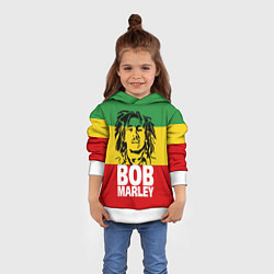 Толстовка-худи детская Bob Marley, цвет: 3D-белый — фото 2