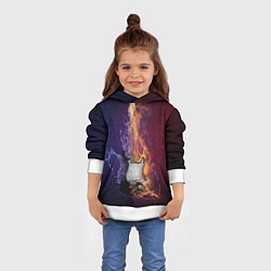 Толстовка-худи детская Гитара огня, цвет: 3D-белый — фото 2