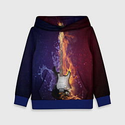 Толстовка-худи детская Гитара огня, цвет: 3D-синий