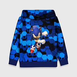 Толстовка-худи детская Sonic, цвет: 3D-синий