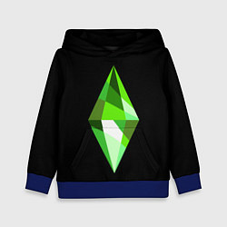 Толстовка-худи детская The Sims Plumbob, цвет: 3D-синий