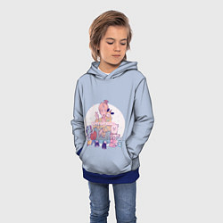 Толстовка-худи детская BTS Happy Birthday, цвет: 3D-синий — фото 2