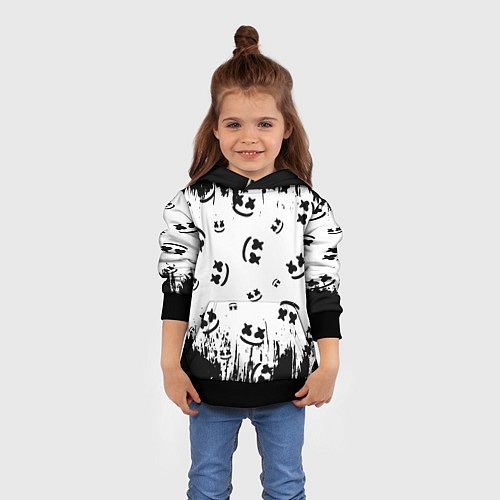Детская толстовка MARSHMELLO МАРШМЕЛЛОУ / 3D-Черный – фото 4