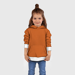 Толстовка-худи детская Радуга v6 - оранжевый, цвет: 3D-белый — фото 2