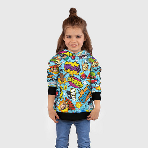 Детская толстовка Pop art comics / 3D-Черный – фото 4