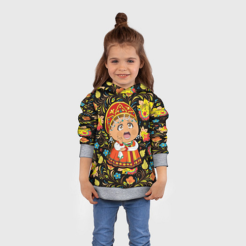 Детская толстовка Русская красавица / 3D-Меланж – фото 4