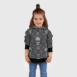 Толстовка-худи детская Skulls, цвет: 3D-черный — фото 2