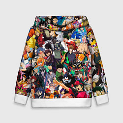 Толстовка-худи детская Аниме персонажи, цвет: 3D-белый