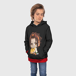 Толстовка-худи детская Шаман Кинг, цвет: 3D-красный — фото 2