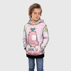 Толстовка-худи детская Among Us girl, цвет: 3D-черный — фото 2