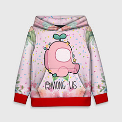 Толстовка-худи детская Among Us girl, цвет: 3D-красный