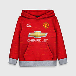 Толстовка-худи детская MANCHESTER UNITED 2021 - HOME, цвет: 3D-меланж