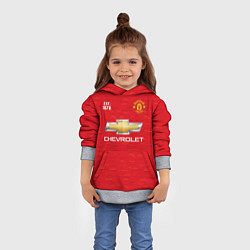 Толстовка-худи детская MANCHESTER UNITED 2021 - HOME, цвет: 3D-меланж — фото 2