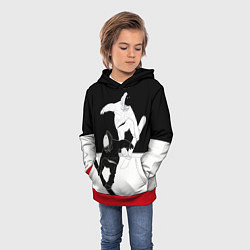 Толстовка-худи детская Сноубордисты, цвет: 3D-красный — фото 2