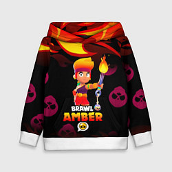 Толстовка-худи детская BRAWL STARS AMBER, цвет: 3D-белый