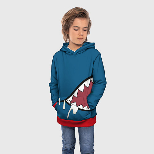 Детская толстовка Акула gawr gura / 3D-Красный – фото 3