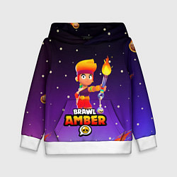 Толстовка-худи детская BRAWL STARS AMBER, цвет: 3D-белый