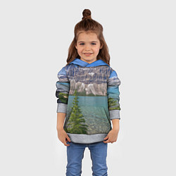 Толстовка-худи детская Горное озеро, цвет: 3D-меланж — фото 2