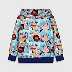 Толстовка-худи детская Аква Коносуба Aqua Konosuba, цвет: 3D-синий