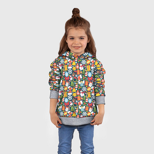 Детская толстовка Новый Год / 3D-Меланж – фото 4