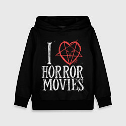 Толстовка-худи детская I Love Horror Movies, цвет: 3D-черный