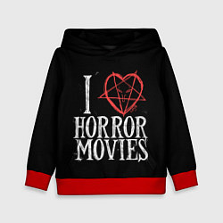 Толстовка-худи детская I Love Horror Movies, цвет: 3D-красный