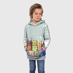 Толстовка-худи детская Котики, цвет: 3D-меланж — фото 2