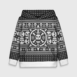 Толстовка-худи детская Свитер с черепами, цвет: 3D-белый