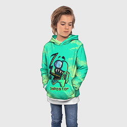 Толстовка-худи детская AMONG US IMPOSTOR, цвет: 3D-белый — фото 2