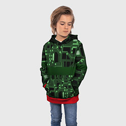 Толстовка-худи детская Неоновая схема, цвет: 3D-красный — фото 2