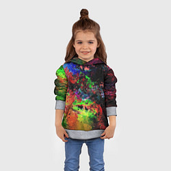 Толстовка-худи детская Краски, цвет: 3D-меланж — фото 2
