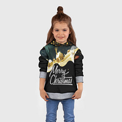 Толстовка-худи детская Новогодняя деревня, цвет: 3D-меланж — фото 2