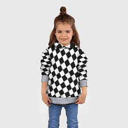 Толстовка-худи детская Клетки, цвет: 3D-меланж — фото 2
