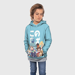 Толстовка-худи детская KonoSuba, цвет: 3D-меланж — фото 2