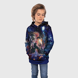 Толстовка-худи детская Дивные звери, цвет: 3D-синий — фото 2