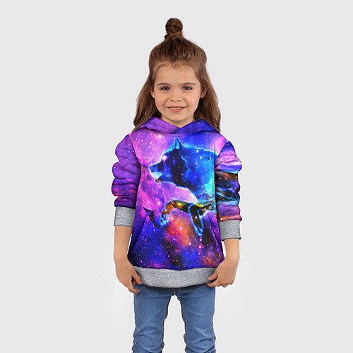 Детская толстовка Волки / 3D-Меланж – фото 4