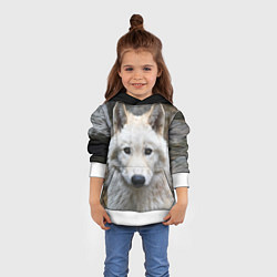 Толстовка-худи детская Волк, цвет: 3D-белый — фото 2